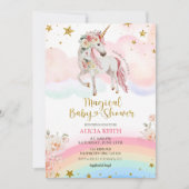 Pastel Magical Unicorn Baby Shower Einladung (Vorderseite)