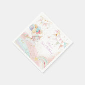 Pastel Magical Unicorn Rainbow Birthday Party Serviette (Ecke)