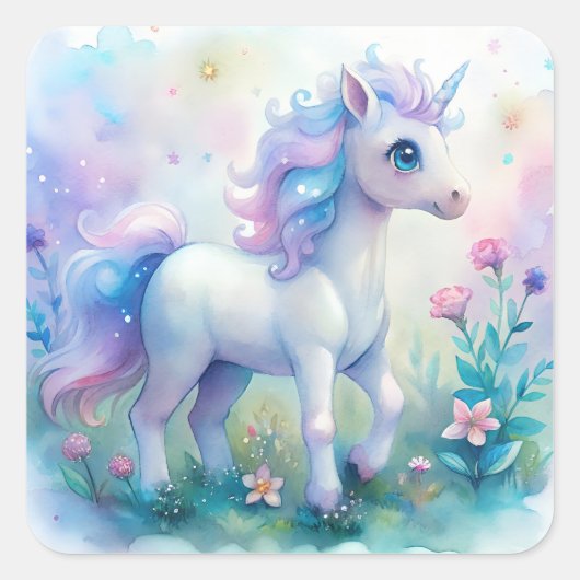 Pastel Magical Unicorn Sticker (Vorderseite)