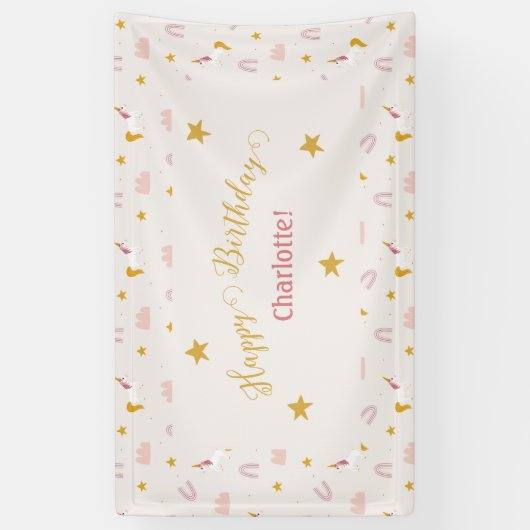 Pastel Magical Unicorns Rainbows Banner (Vertikal)