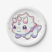 Pastel Majestic Dinosaur Babydusche Pappteller (Vorderseite)