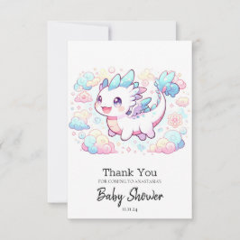 Pastel Majestic Dragon Baby Dusche Dankeskarte