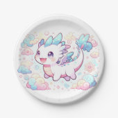 Pastel Majestic Dragon Baby Dusche Pappteller (Vorderseite)