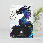 Pastel Majestic Dragon Birthday Einladung (Stehend Vorderseite)