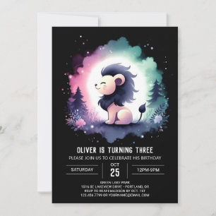 Pastel Majestic Lion Birthday Einladung