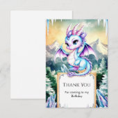 Pastel Majestic Niedlich Dragon Geburtstag Dankeskarte (Vorne/Hinten)