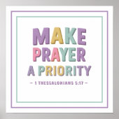 Pastel Make Prayer A Priority Bold Scripture Poster (Vorne)