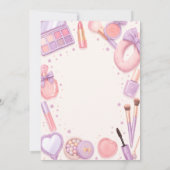 Pastel-Makeup-Geburtstagsfeier Einladung (Rückseite)