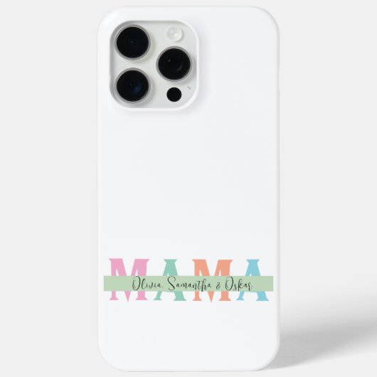 Pastel MAMA Personalisiert iPhone Case (Rückseite)