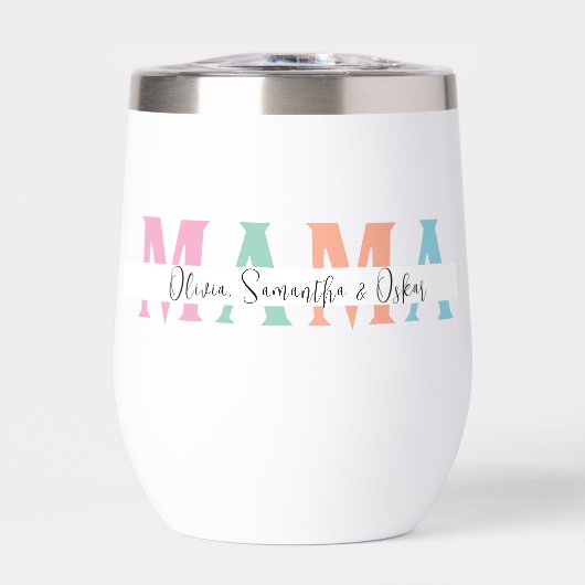 Pastel MAMA Personalisierte Wasserflasche - Custom (Vorderseite)