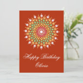 Pastel Mandala Happy Birthday Card (Stehend Vorderseite)