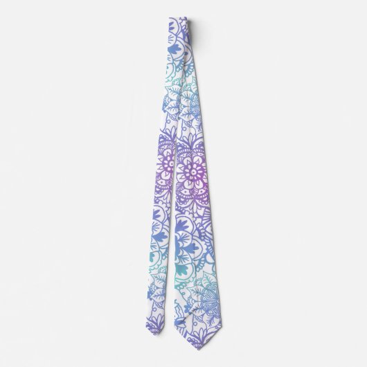 Pastel Mandala Pattern Neck Tie Krawatte (Rückseite)