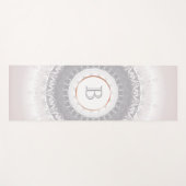Pastel Mandala Rose Gold Monogram Yogamatte (Vorderseite (Horizontal))