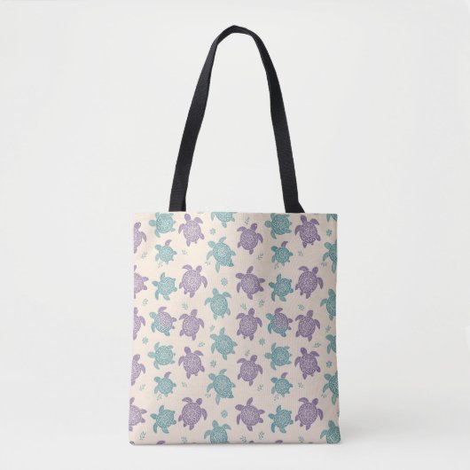 Pastel Mandala Turtle Pattern Tasche (Vorderseite)