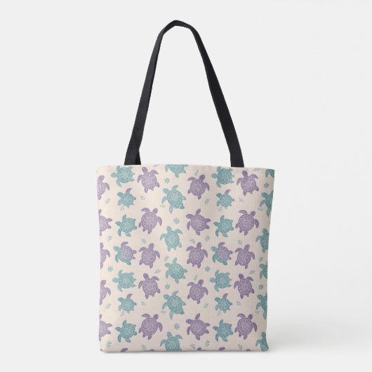 Pastel Mandala Turtle Pattern Tasche (Rückseite)
