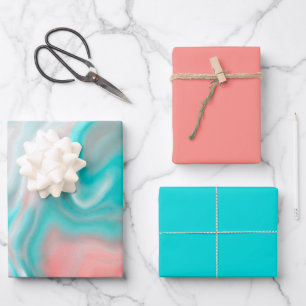 Pastel Marble Abstrakt Geschenkpapier Set