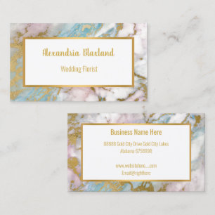 PASTEL MARBLE ABSTRAKT GOLD WHITE BUSINESS CARD VISITENKARTE