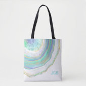 Pastel-Marble-Agate-Muster mit Monogramm Tasche (Vorderseite)