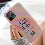Pastel marble business corporate logo qr code Case-Mate iPhone 14 pro max hülle<br><div class="desc">Modern rainbow pastel marble holographic business corporate logo qr code. A simple and efficient way to advertise your company.</div>