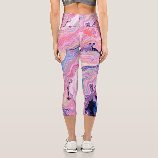 Pastel Marble Dream Capri Leggings (Rückseite)