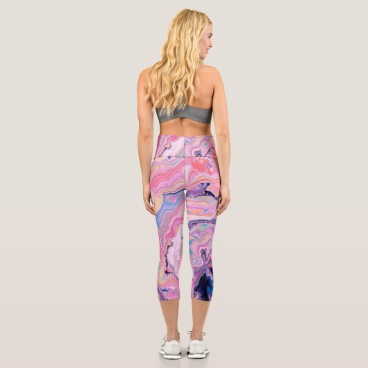 Pastel Marble Dream Capri Leggings (Rückseite)