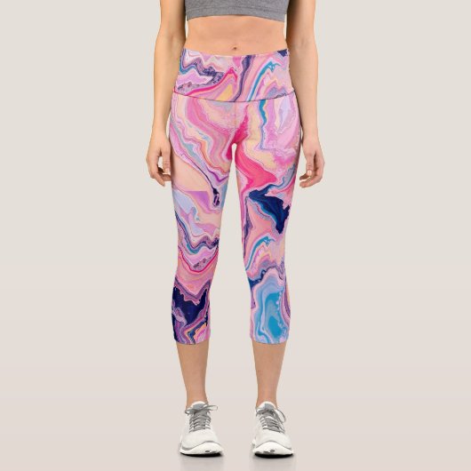 Pastel Marble Dream Capri Leggings (Vorderseite)