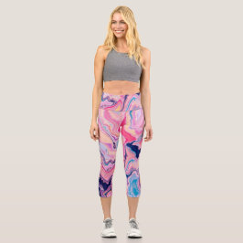 Pastel Marble Dream Capri Leggings
