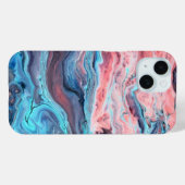 Pastel Marble Fluid Art Phone Case | Pink and Blue (Rückseite (Horizontal))