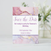 PASTEL MARBLE GLITZER SAVE THE DATE RSVP-KARTE RSVP KARTE (Stehend Vorderseite)