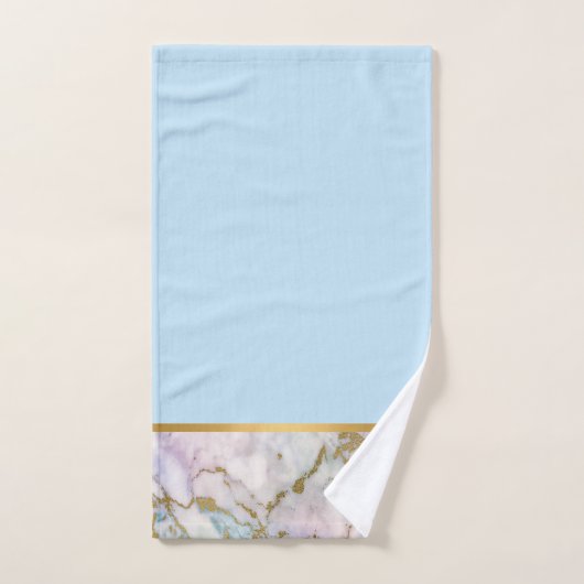 PASTEL MARBLE GOLD BLUE BADEZIMMER TOWEL SET (Handtuch)