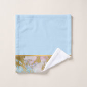 PASTEL MARBLE GOLD BLUE BADEZIMMER TOWEL SET (Waschlappen)