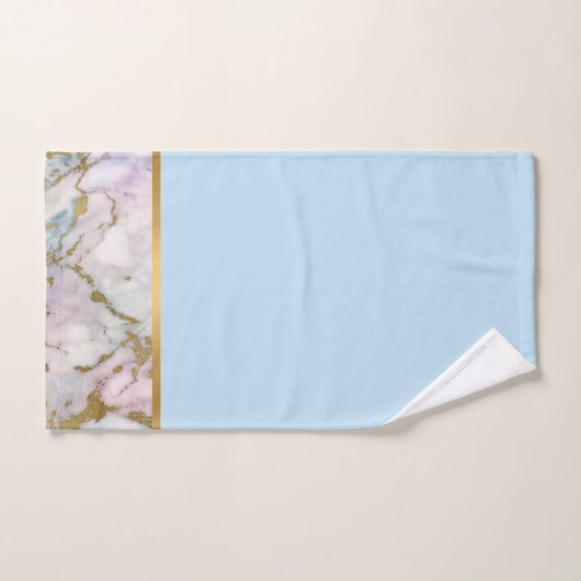 PASTEL MARBLE GOLD BLUE BADEZIMMER TOWEL SET (Handtuch)