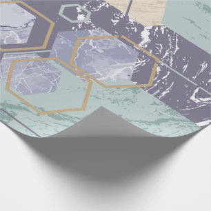 Pastel Marble Hexagon Geometrises Umhüllungspapier Geschenkpapier