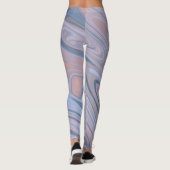 Pastel Marble Liquid Pink Blue Pattern Leggings (Rückseite)