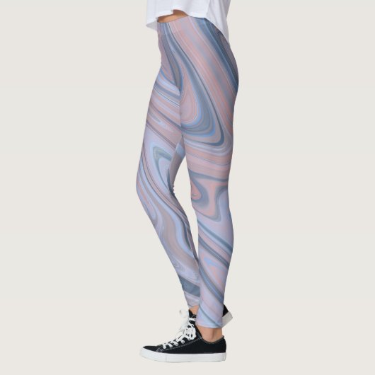 Pastel Marble Liquid Pink Blue Pattern Leggings (Links)