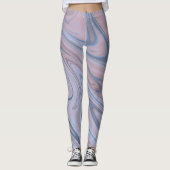 Pastel Marble Liquid Pink Blue Pattern Leggings (Vorderseite)
