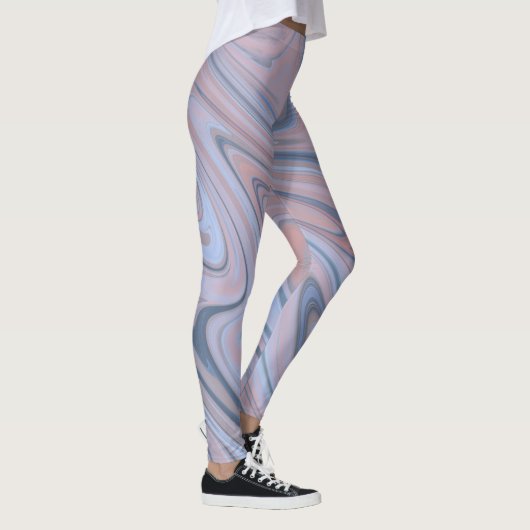 Pastel Marble Liquid Pink Blue Pattern Leggings (Rechts)