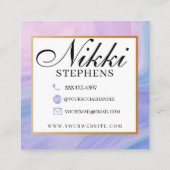 Pastel Marble Modern Hair Braiding Salon Square Bu Quadratische Visitenkarte (Rückseite)