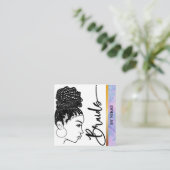 Pastel Marble Modern Hair Braiding Salon Square Bu Quadratische Visitenkarte (Stehend Vorderseite)