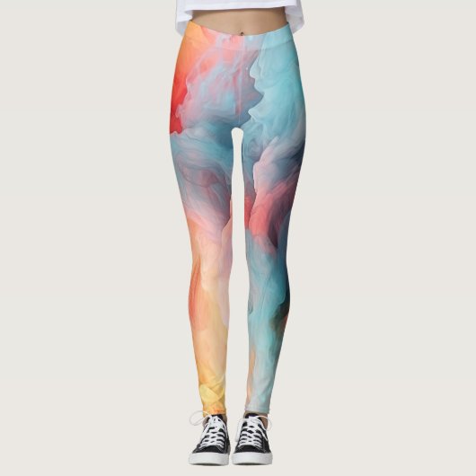 Pastel Marble Muster Leggings (Vorderseite)