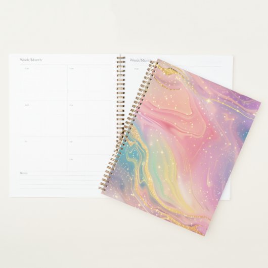 Pastel Marble Planner with Gold Sparkles Planer (Anzeige)