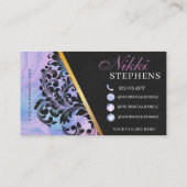 Pastel Marble und Gold Moderner Friseur Salon  Visitenkarte (Rückseite)