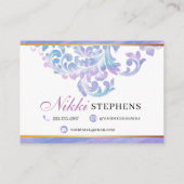 Pastel Marble und Gold Moderner Friseur Salon Visitenkarte (Rückseite)