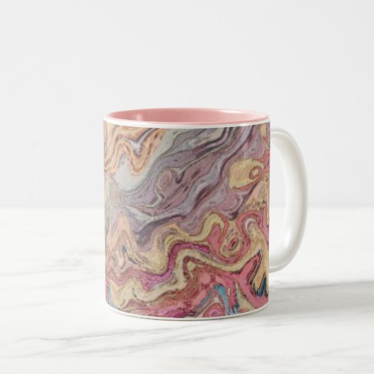 Pastel Marble Zweifarbige Tasse (VorderseiteRechts)