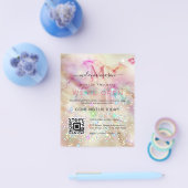 Pastel Marbled Alcohol Ink Eleganter Glitzer Qr Co Flyer (Einzeln)