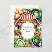 Pastel - Markt für lokal angebaute Bauern Geburtst Dankeskarte (Vorne/Hinten)