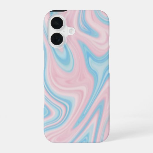 "Pastel Marmor Swirl iPhone 16 Slim Fit Case - Wei Hülle (Rückseite)