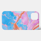 Pastel-Marmorfläche in weicher Blues Case-Mate iPhone Hülle (Rückseite (Horizontal))