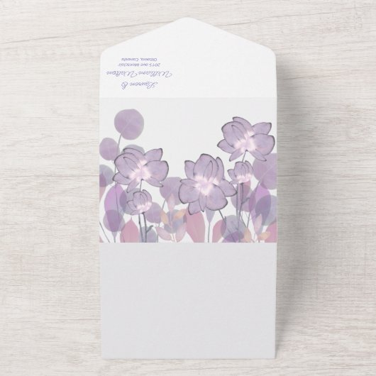 Pastel maul, lila rötlich all in one einladung (Außenbereich)