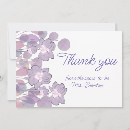 Pastel maul, lila rötlich dankeskarte (Vorderseite)